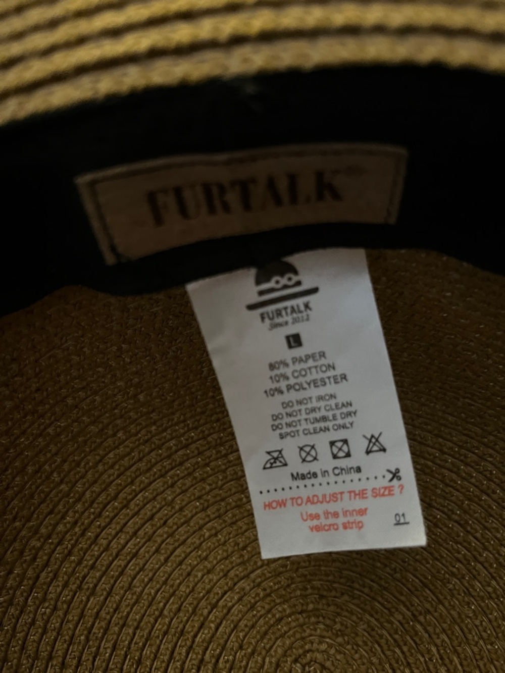 Furtalk Woman’s Straw-Texture Hat - Tan